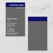 Carte De Visite En-tête vertical - Bleu avec gris et blanc (Devant / Derrière)