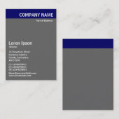 Carte De Visite En-tête vertical - Bleu avec gris et blanc (Devant / Derrière)
