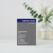 Carte De Visite En-tête vertical - Bleu avec gris et blanc (Debout devant)