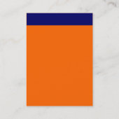 Carte De Visite En-tête vertical - Bleu avec orange et blanc (Dos)
