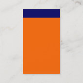 Carte De Visite En-tête vertical - Bleu avec orange et blanc (Dos)