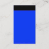 Carte De Visite En-tête vertical - Noir avec bleu 0033FF (Dos)