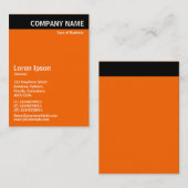 Carte De Visite En-tête vertical - Noir avec orange FF6600 (Devant / Derrière)