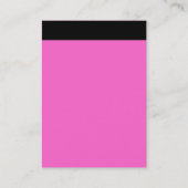 Carte De Visite En-tête vertical - Noir avec Rose FF66CC (Dos)