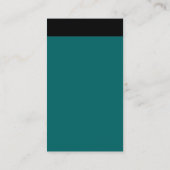 Carte De Visite En-tête vertical - Noir avec Turquoise 006666 (Dos)