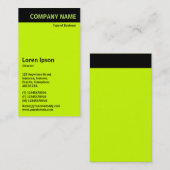 Carte De Visite En-tête vertical - Noir avec vert CCFF00 (Devant / Derrière)