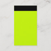 Carte De Visite En-tête vertical - Noir avec vert CCFF00 (Dos)