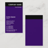 Carte De Visite En-tête vertical - Noir avec violet profond 330066 (Devant / Derrière)