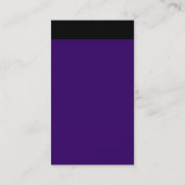 Carte De Visite En-tête vertical - Noir avec violet profond 330066 (Dos)