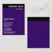 Carte De Visite En-tête vertical - Noir avec violet profond 330066 (Devant / Derrière)