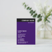 Carte De Visite En-tête vertical - Noir avec violet profond 330066 (Debout devant)