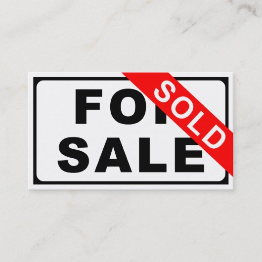 Carte De Visite EN VENTE/A VENDU le signe (Devant)