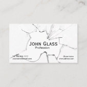 Carte de visite en verre brisé noir blanc (Devant)