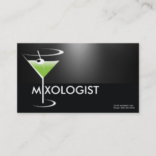 Carte de visite en verre de Mixologist de Martini