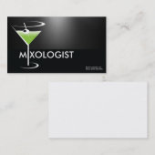 Carte de visite en verre de Mixologist de Martini (Devant / Derrière)
