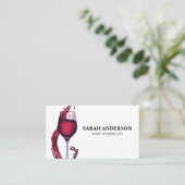 Carte de visite en verre de vin rouge (Debout devant)