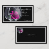 Carte de visite en verre floral (Devant / Derrière)