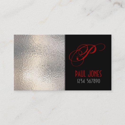 Carte de visite en verre givré (Devant)