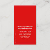 Carte de visite en verre rouge et blanc de cercle (Dos)