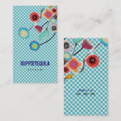 Carte de visite En vichy bleu (Devant / Derrière)