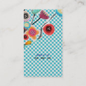 Carte de visite En vichy bleu (Dos)