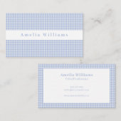 Carte De Visite En vichy bleu clair (Devant / Derrière)