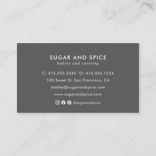 Carte de visite En vichy jaune (Dos)