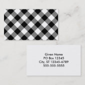 Carte De Visite En vichy noir et blanc (Devant / Derrière)