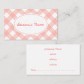 Carte de visite En vichy rose gras (Devant / Derrière)