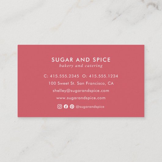 Carte de visite En vichy rouge (Dos)