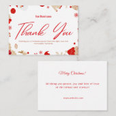 Carte de visite en vrac Merci rouge pour les Fêtes (Devant / Derrière)