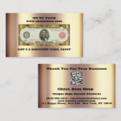 Carte de visite encart de réduction 5$ Code QR or (Devant / Derrière)