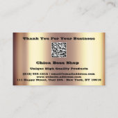 Carte de visite encart de réduction 5$ Code QR or (Dos)