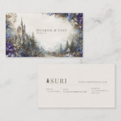 Carte De Visite Enchanted Fairytale Castle Floral Mountain Valley (Devant / Derrière)