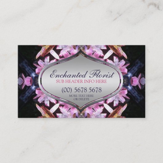 Carte de visite Enchanted Florist Rose+Bleu (Devant)