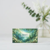 Carte De Visite Enchanted Forest Yellow Rose Castle Landscape (Debout devant)