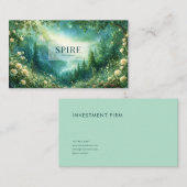 Carte De Visite Enchanted Forest Yellow Rose Castle Landscape (Devant / Derrière)