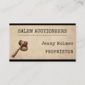 Carte De Visite Enchères de vente Maison d'affaires Gavel (Devant)