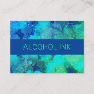 Carte De Visite Encre à alcool bleu violet aquarelle élégante