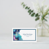 Carte De Visite Encre Alcool Résumé Bleu Lavande (Debout devant)