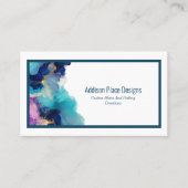 Carte De Visite Encre Alcool Résumé Bleu Lavande (Devant)