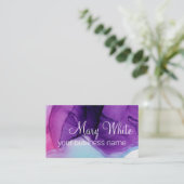 Carte De Visite Encre Cloud Swirl tendance moderne bleu violet vio (Debout devant)
