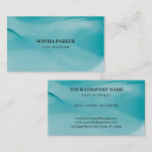 Carte De Visite encre d'alcool bleu-vert (Devant / Derrière)