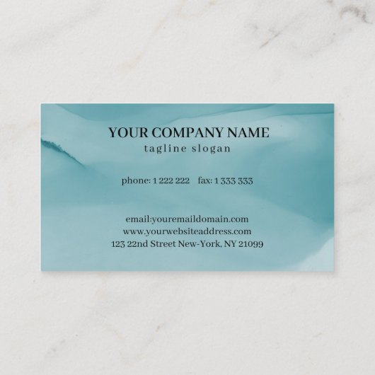 Carte De Visite encre d'alcool bleu-vert (Dos)