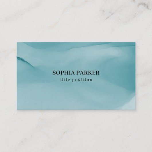 Carte De Visite encre d'alcool bleu-vert (Devant)