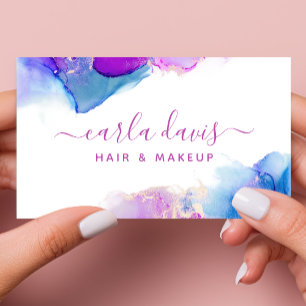 Carte De Visite Encre d'alcool bleu violet