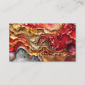 Carte De Visite Encre d'alcool en marbre rouge blanc et or (Dos)