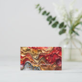 Carte De Visite Encre d'alcool en marbre rouge blanc et or (Debout devant)