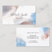 Carte De Visite encre d'alcool et faux parties scintillant bleu ro (Devant / Derrière)