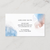 Carte De Visite encre d'alcool et faux parties scintillant bleu ro (Dos)